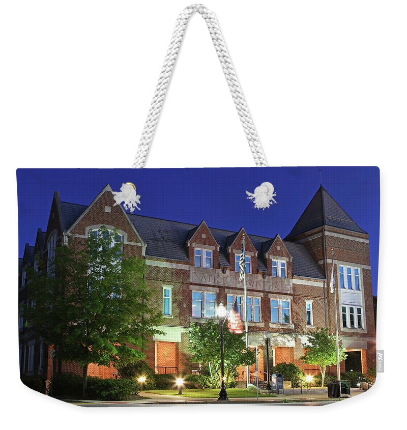 Natick Town Hall Weekender Tote Bag featuring the photograph Natick Town Hall by Juergen Roth