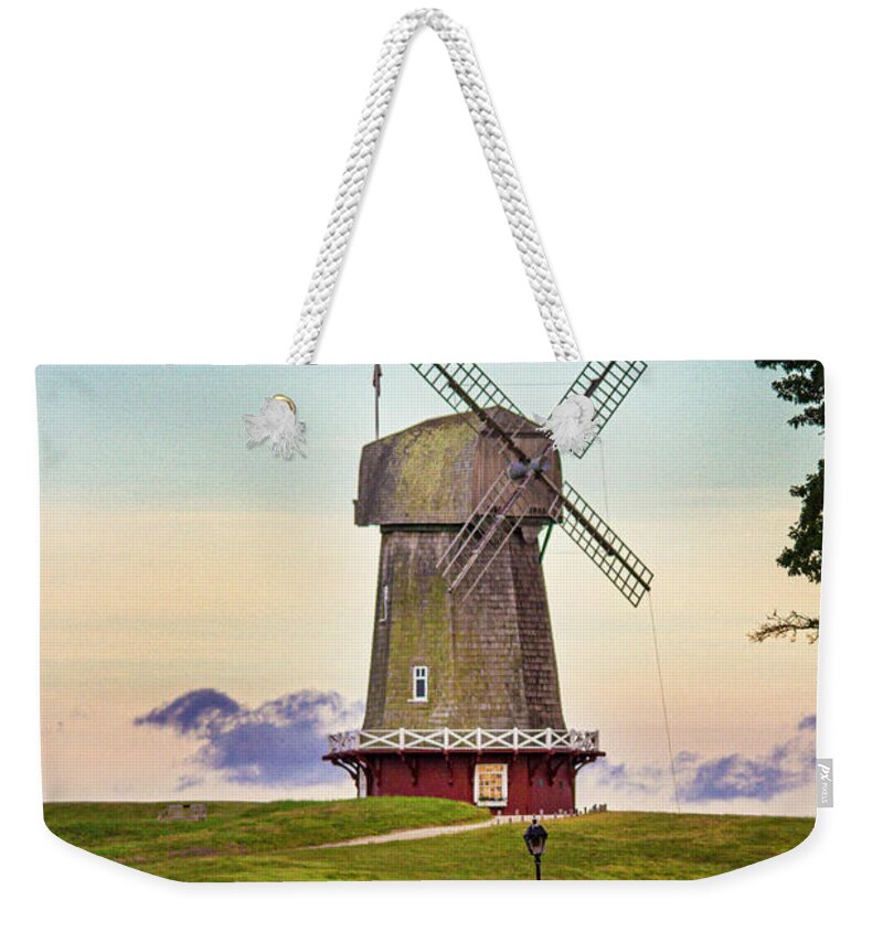 Windmill Weekender Tote Bag featuring the photograph National Golf Links of America Windmill by Robert Seifert