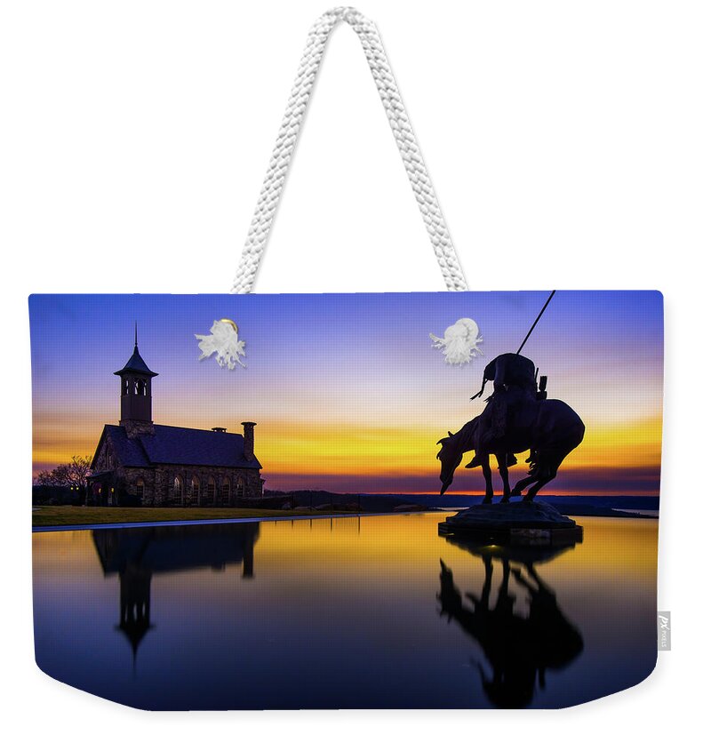 America Weekender Tote Bag featuring the photograph Native American Art Reflection - Top of the Rock by Gregory Ballos