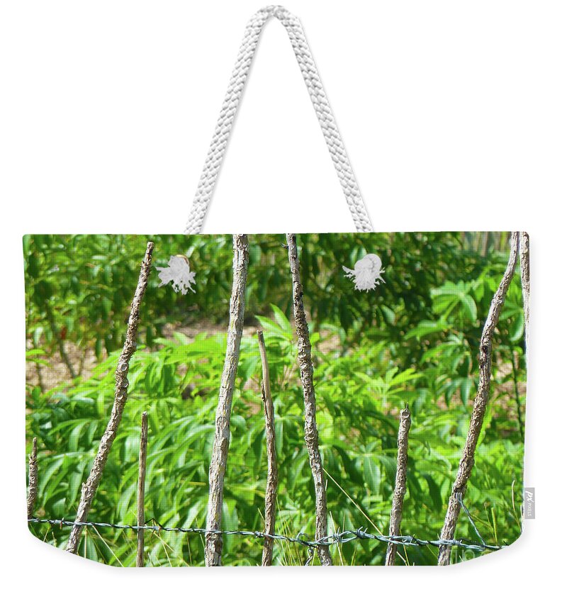 Photography Weekender Tote Bag featuring the photograph Nature and wire by Francesca Mackenney