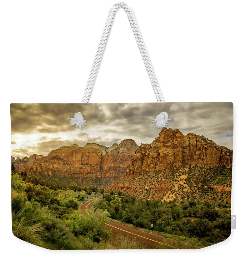 Landscape Weekender Tote Bag featuring the photograph Natures best in Zion by Justin Nagrassus