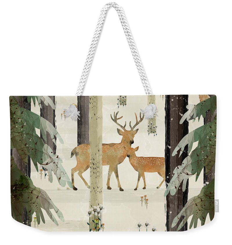 Nature Weekender Tote Bag featuring the painting Natures Way The Deer by Bri Buckley