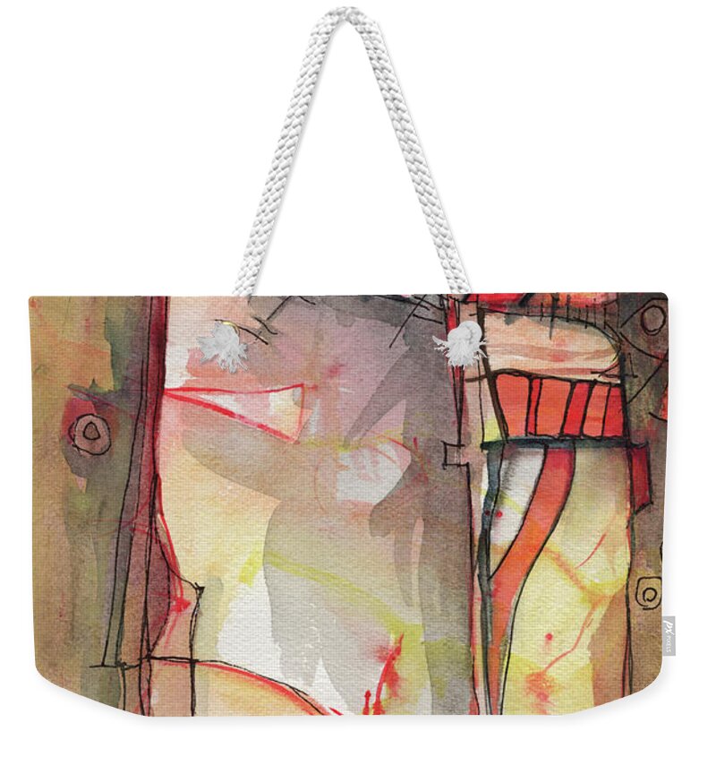 Abstract Weekender Tote Bag featuring the mixed media Nautical Mystery by Sandra Church
