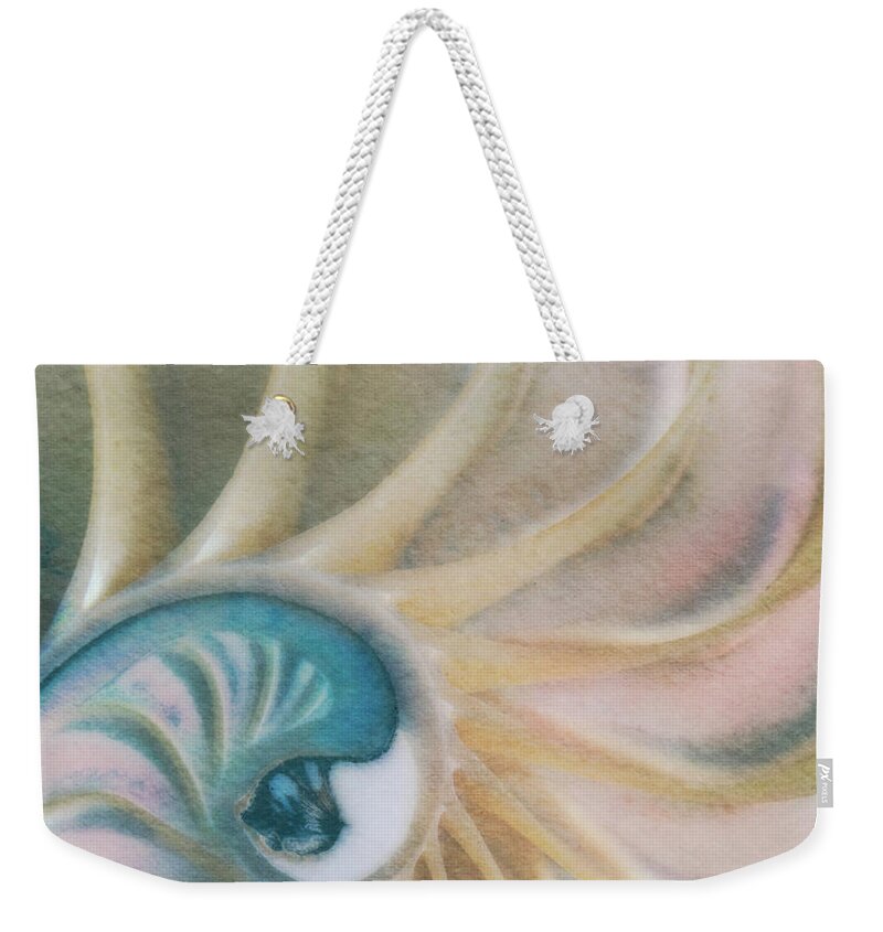 Fine Art Photography Weekender Tote Bag featuring the photograph Nautilus #1, Embryo by John Strong