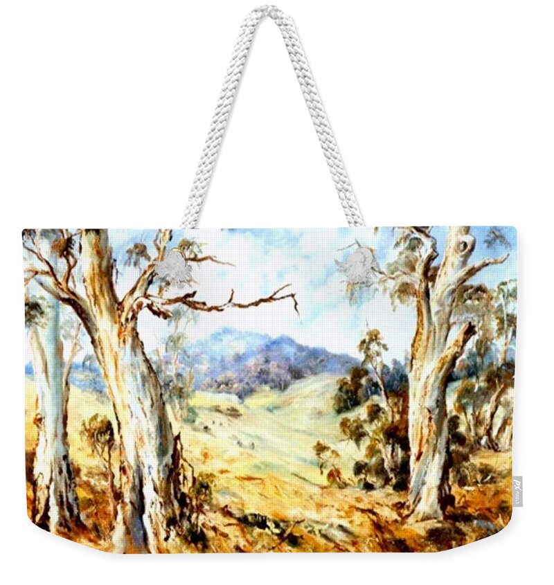 Avoca Weekender Tote Bag featuring the painting Near Avoca by Ryn Shell