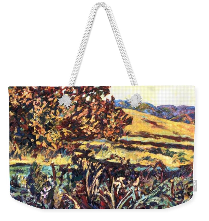 Landscape Weekender Tote Bag featuring the painting Near Childress by Kendall Kessler