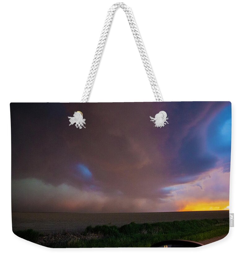 Nebraskasc Weekender Tote Bag featuring the photograph Nebraska Thunderstorm Eye Candy 030 by NebraskaSC