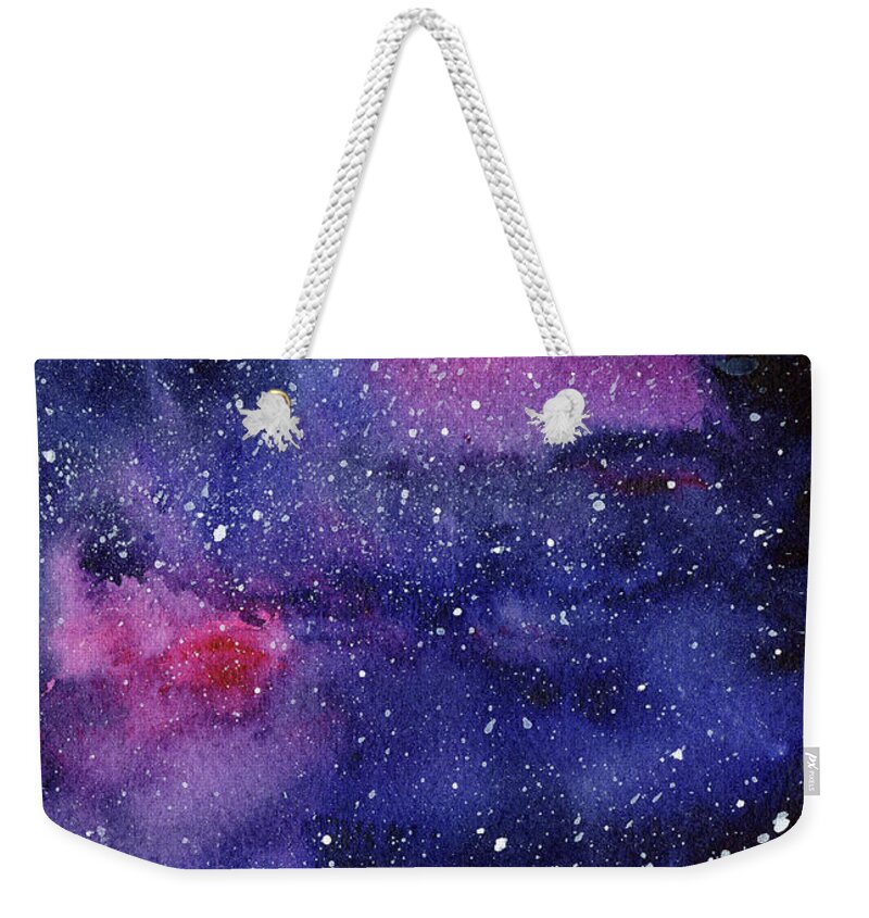 Nebula Weekender Tote Bag featuring the painting Nebula Watercolor Galaxy by Olga Shvartsur