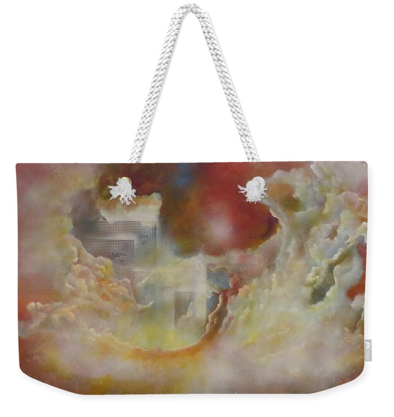 Abstract Weekender Tote Bag featuring the painting Nebulous by Soraya Silvestri