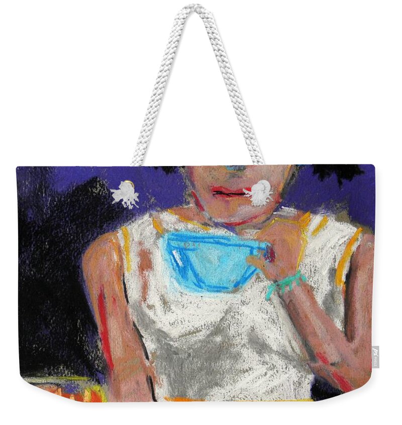 Coffee Weekender Tote Bag featuring the painting Need Coffee by John Williams