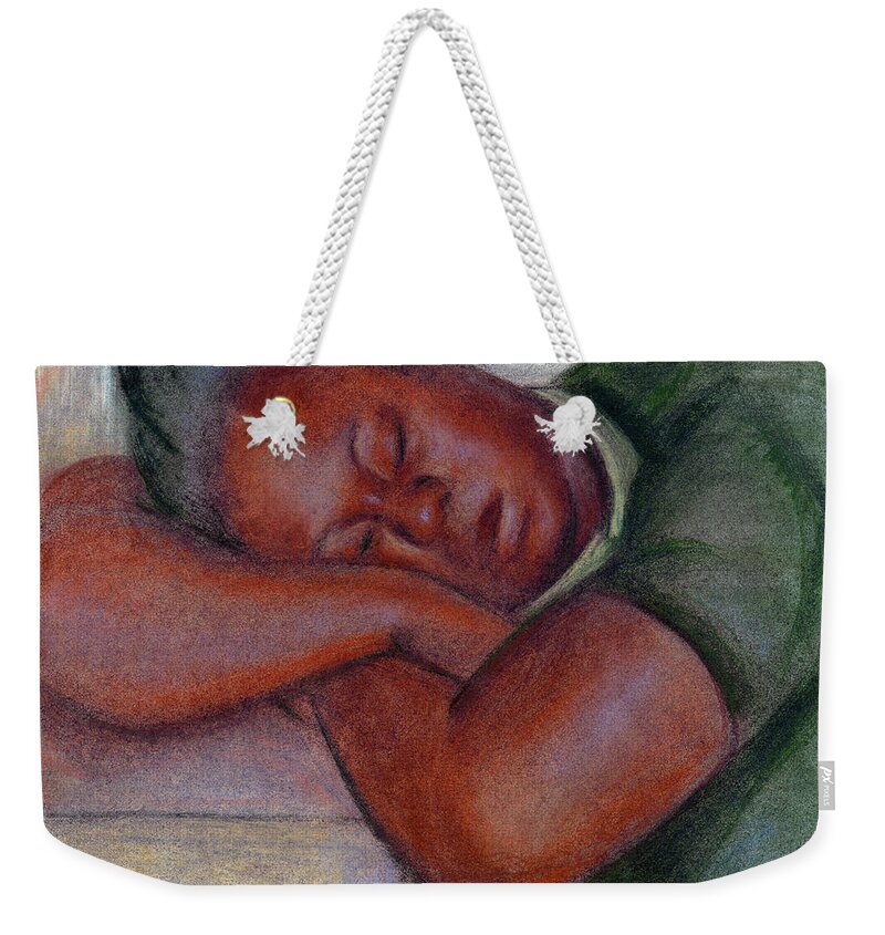 Negro Girl Weekender Tote Bag featuring the drawing Negro Girl by Orchard Arts