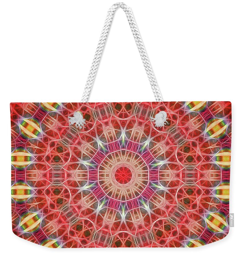 Tao Weekender Tote Bag featuring the painting Neon Manadala, Nbr 19 by Will Barger