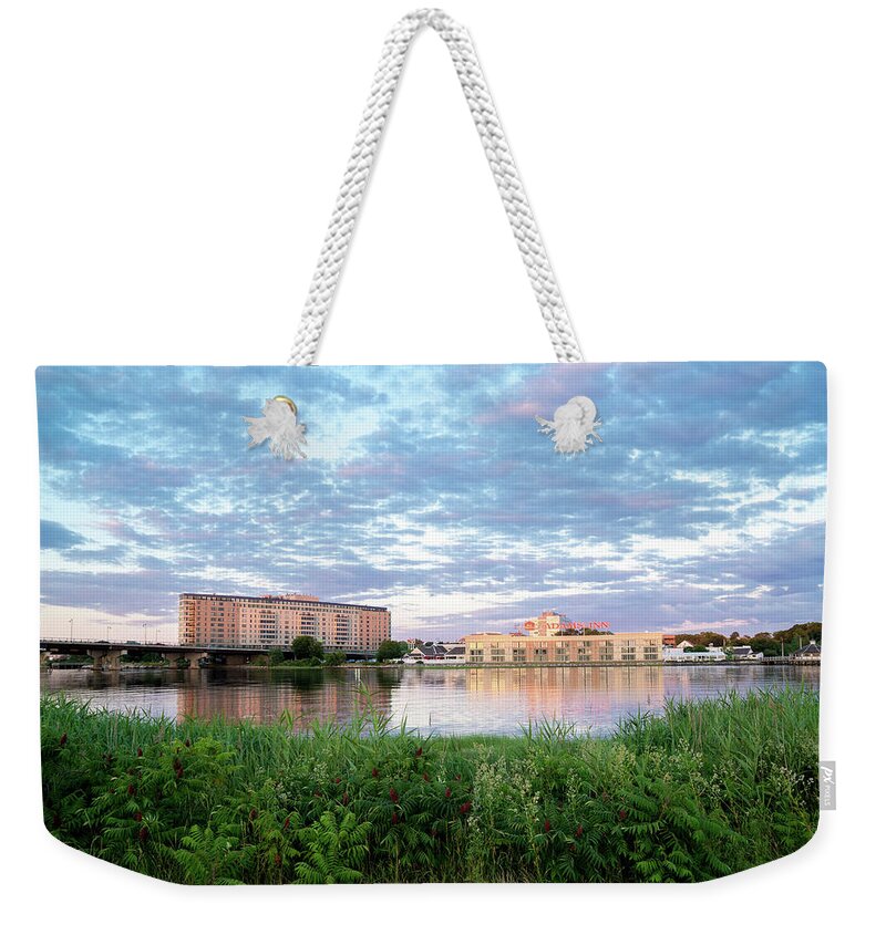 Boston Weekender Tote Bag featuring the photograph Neponset River View by Christopher Brown