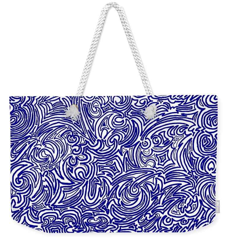 Swirls Weekender Tote Bag featuring the digital art Nervous by Christopher Rowlands