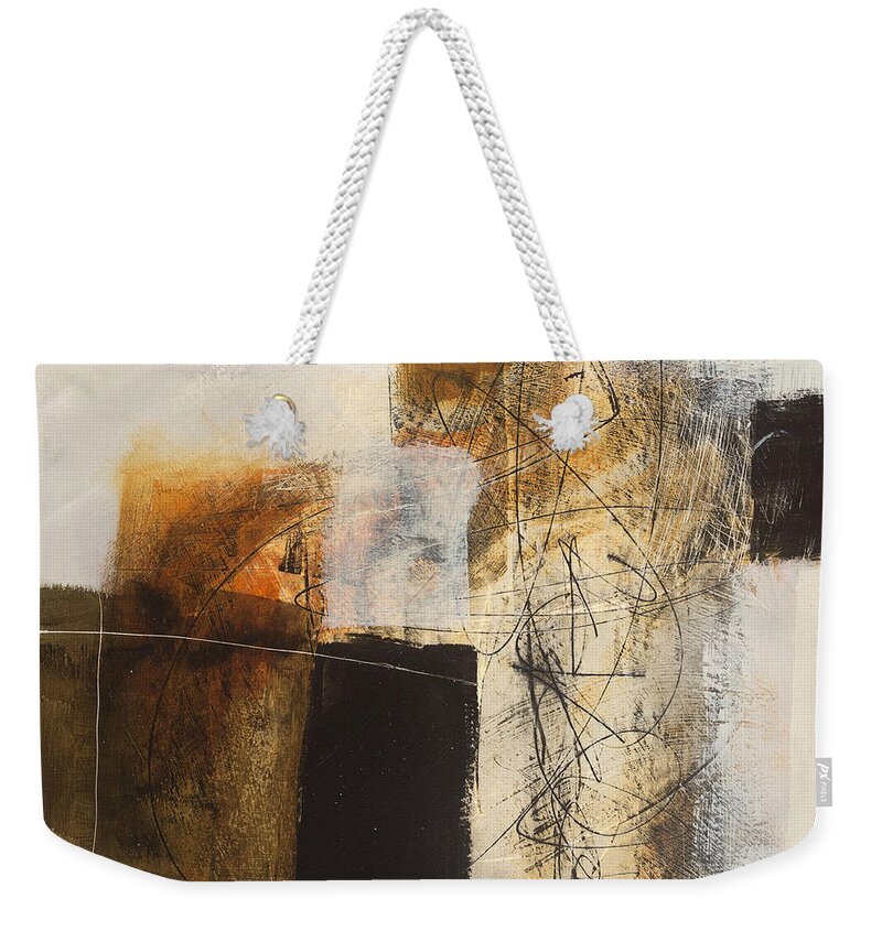 Jane Davies Weekender Tote Bag featuring the painting Neutral 10 by Jane Davies