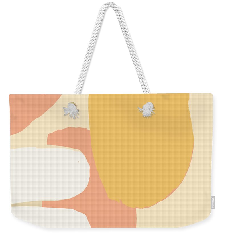 Abstract Weekender Tote Bag featuring the painting Neutral Abstract by Cortney Herron