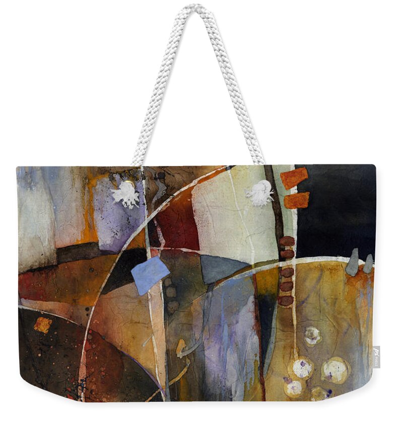 Abstract Weekender Tote Bag featuring the painting Neutral Elements by Hailey E Herrera
