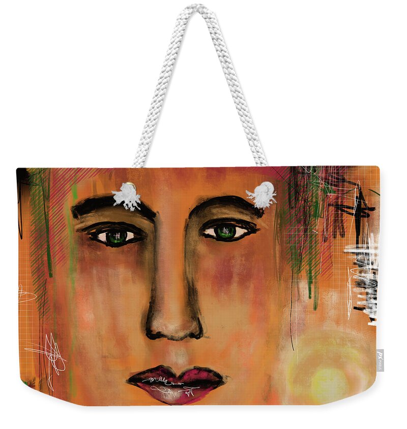 Never Give Up Weekender Tote Bag featuring the digital art Never give up by Sladjana Lazarevic