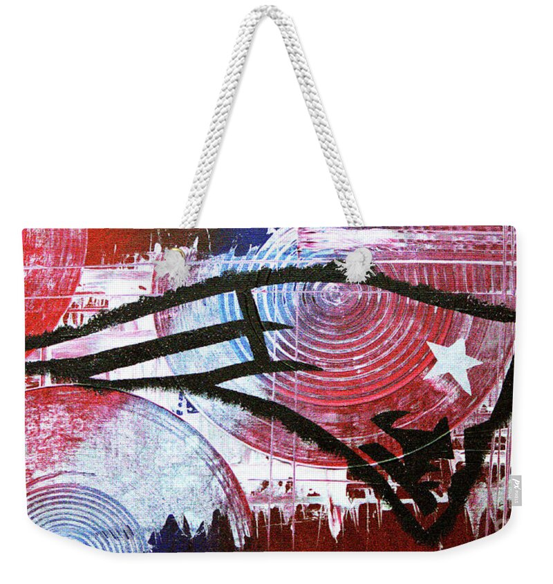 Football Weekender Tote Bag featuring the painting New England Patriots by Melissa Jacobsen