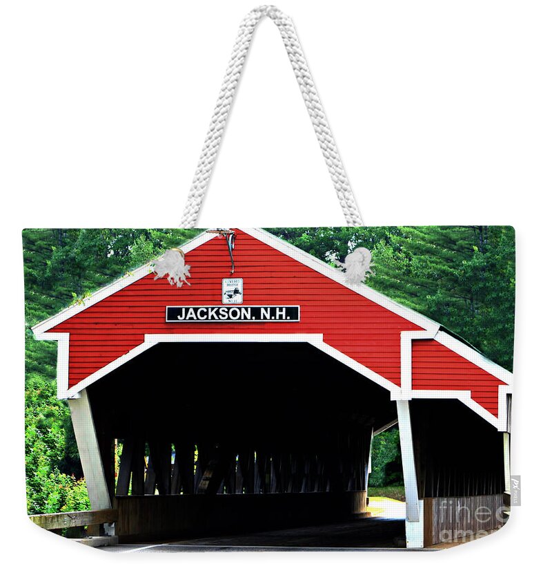 Covered Weekender Tote Bag featuring the photograph New Hampshire Covered Bridge by Barbara S Nickerson