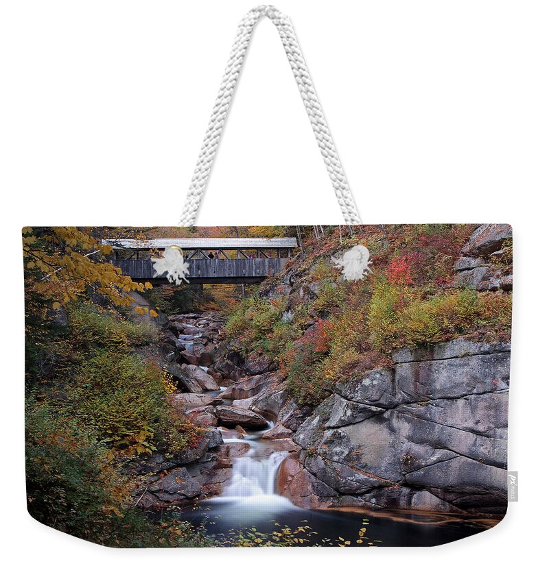 Sentinel Pine Bridge Weekender Tote Bag featuring the photograph New Hampshire Sentinel Pine Bridge by Juergen Roth