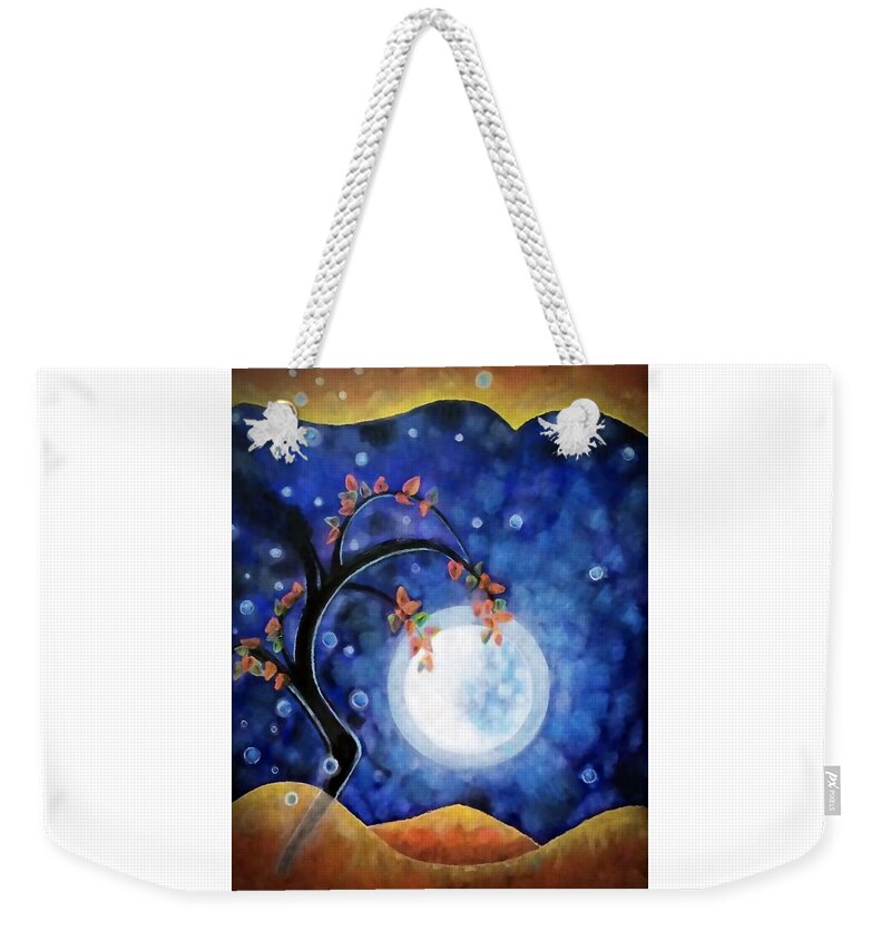 Moon Weekender Tote Bag featuring the pastel New Moon by Laurie's Intuitive