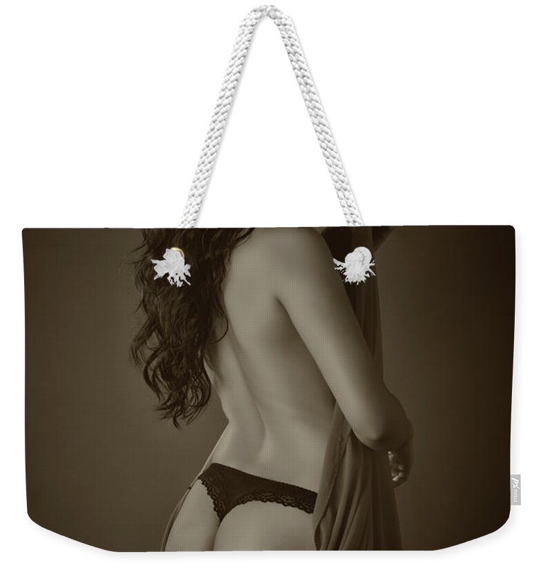 Seductive Weekender Tote Bag featuring the photograph New Nude 11 by Kiran Joshi