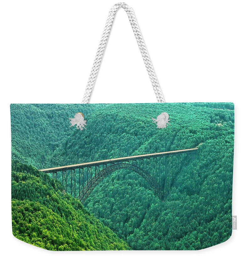 Scenicfotos Weekender Tote Bag featuring the photograph New River Gorge Bridge by Mark Allen