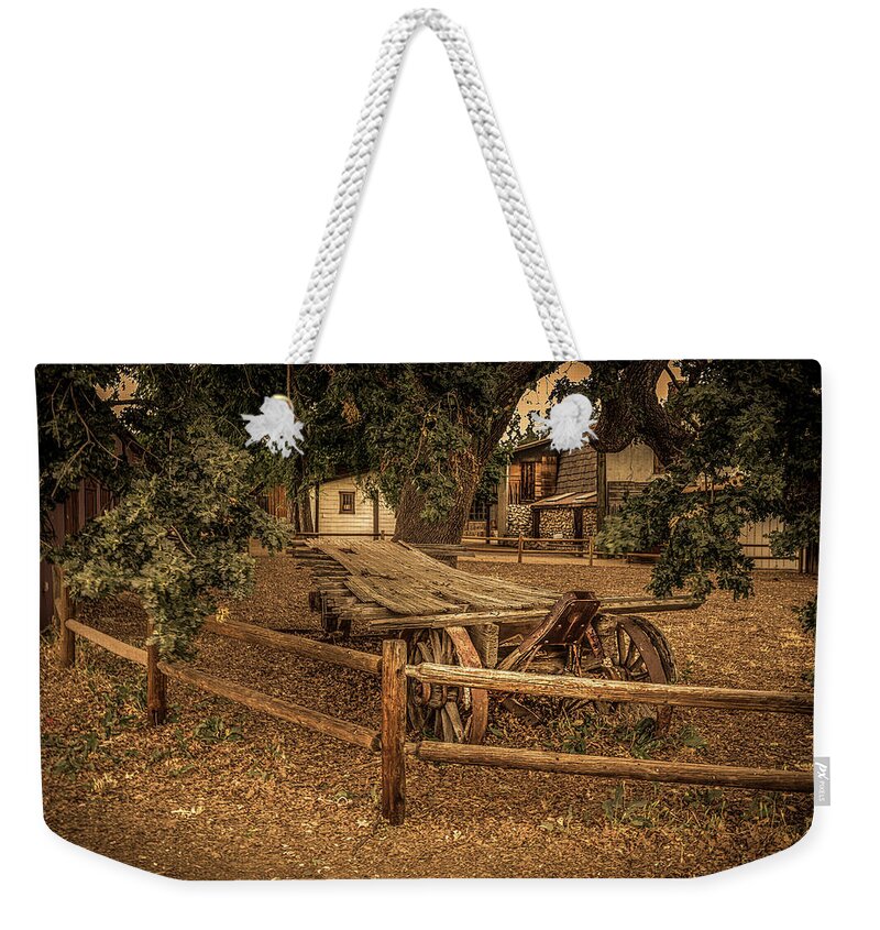 Wagon Weekender Tote Bag featuring the photograph End Of The Trail - Paramount Ranch by Gene Parks