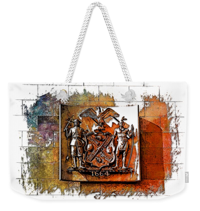 Earthy Weekender Tote Bag featuring the photograph New York 1664 Earthy Rainbow 3 Dimensional by DiDesigns Graphics