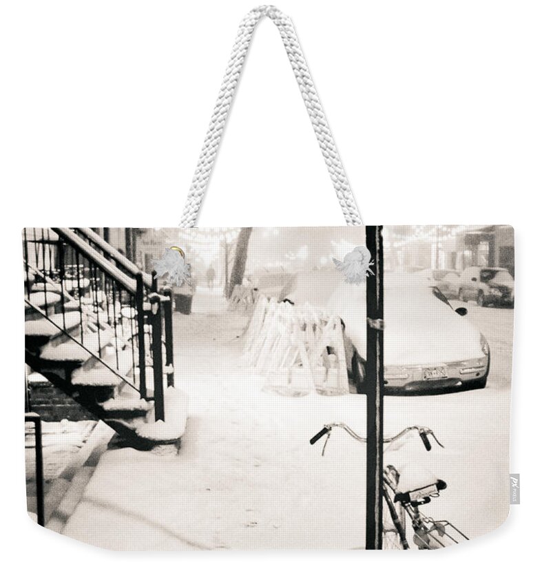 Nyc Weekender Tote Bag featuring the photograph New York City - Snow by Vivienne Gucwa
