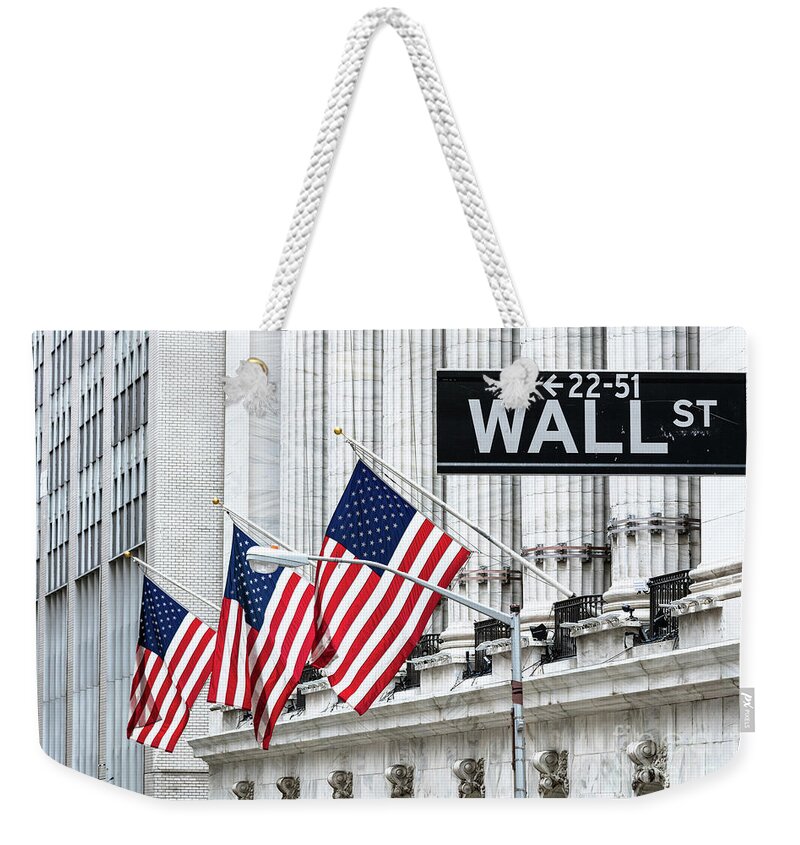 Wall Street Weekender Tote Bag featuring the photograph New York Stock Exchange, Wall street, New York, USA by Matteo Colombo