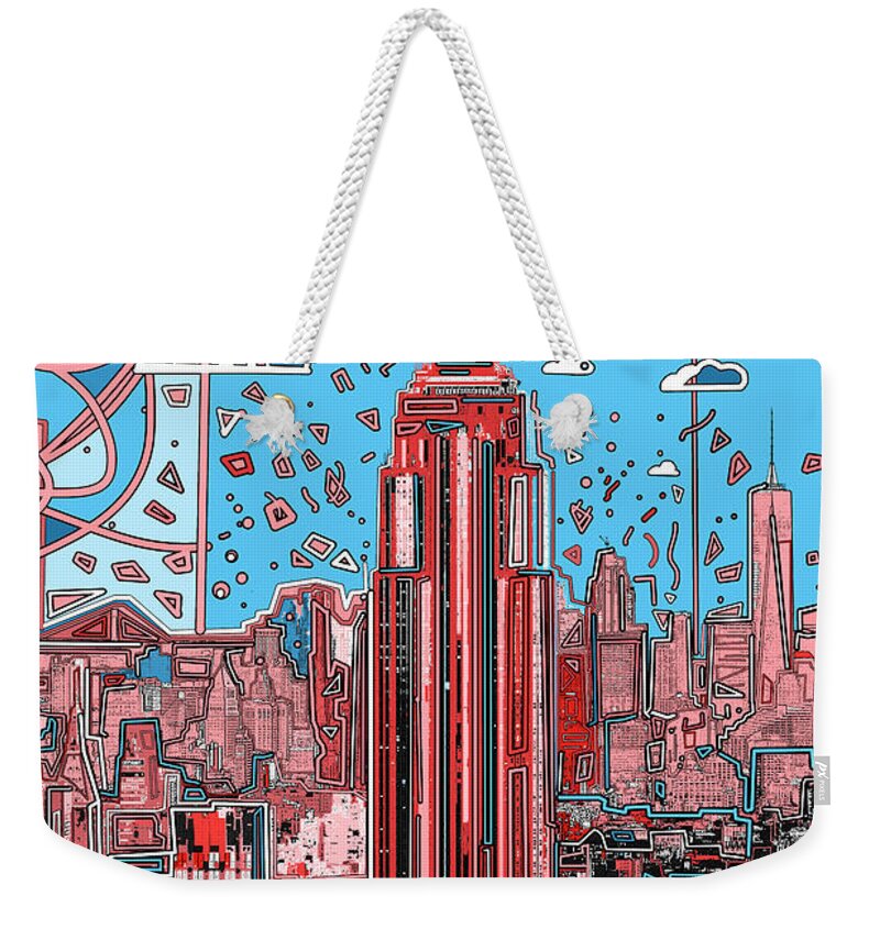 New York Weekender Tote Bag featuring the digital art New York Urban Colors 2 by Bekim M