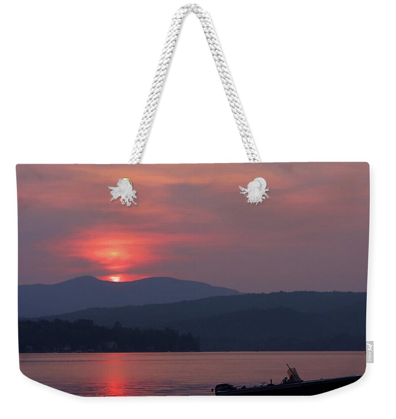 Sunset Weekender Tote Bag featuring the photograph Newfound Lake, NH by Jerry LoFaro