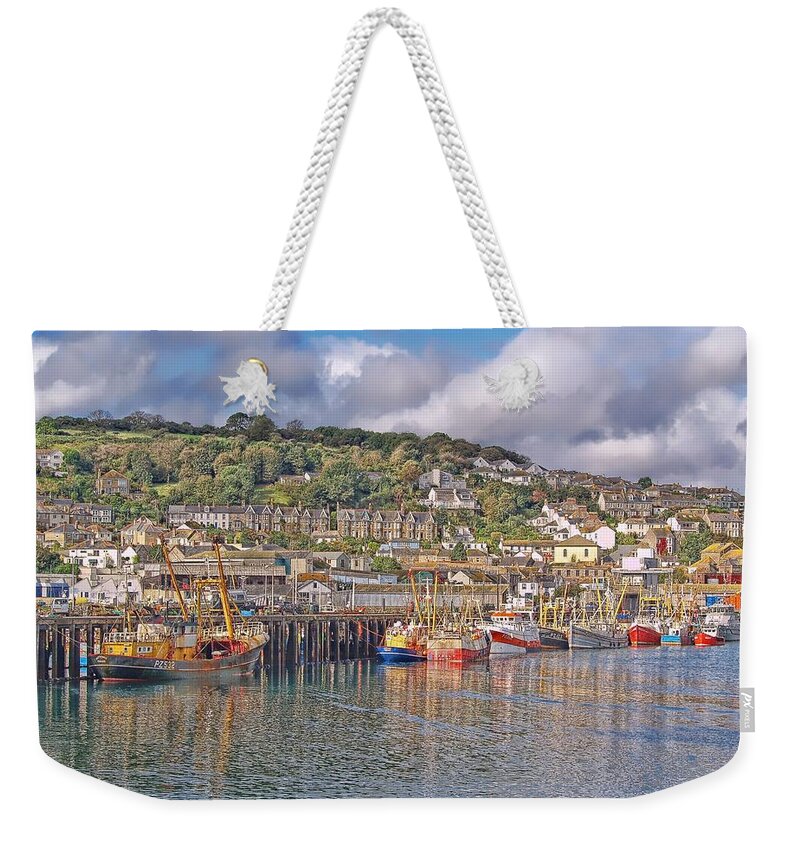 Newlyn Harbour Weekender Tote Bag featuring the photograph Newlyn Harbour Cornwall 2 by Chris Thaxter