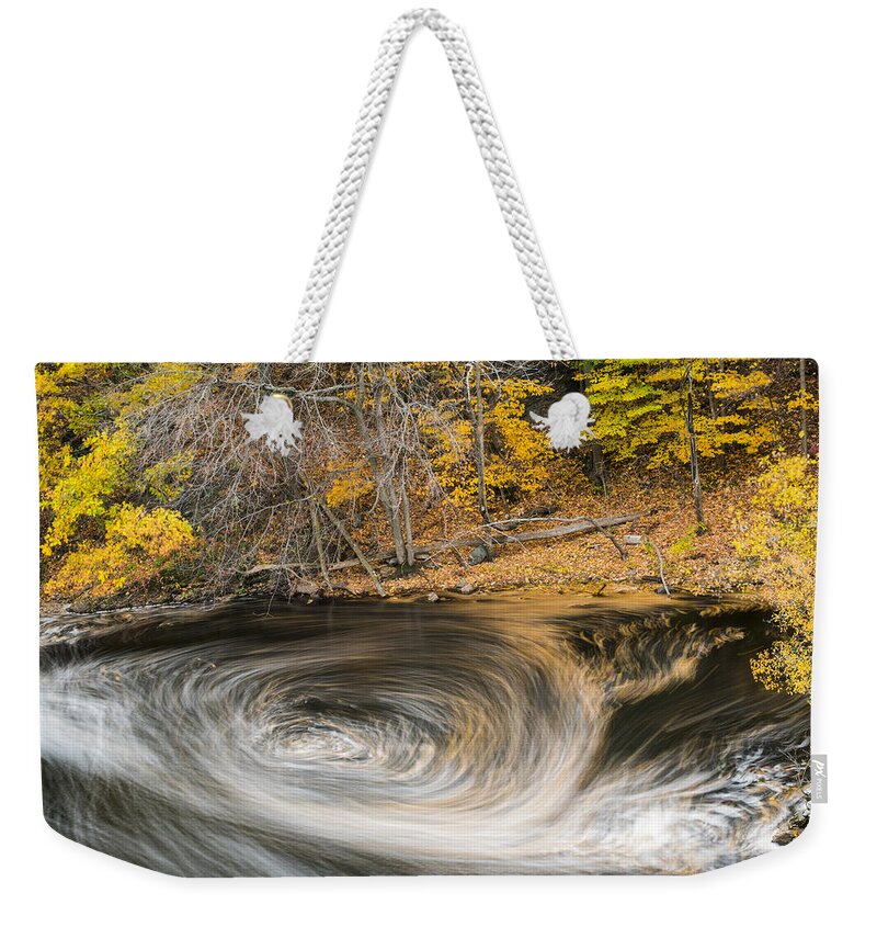 Newton Weekender Tote Bag featuring the photograph Newton Upper Falls Whirlpool Newton MA by Toby McGuire