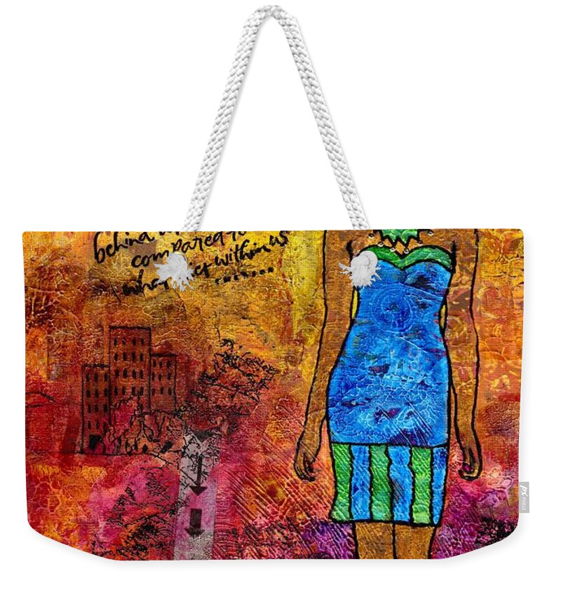 Acrylic Weekender Tote Bag featuring the painting Next Steps by Angela L Walker