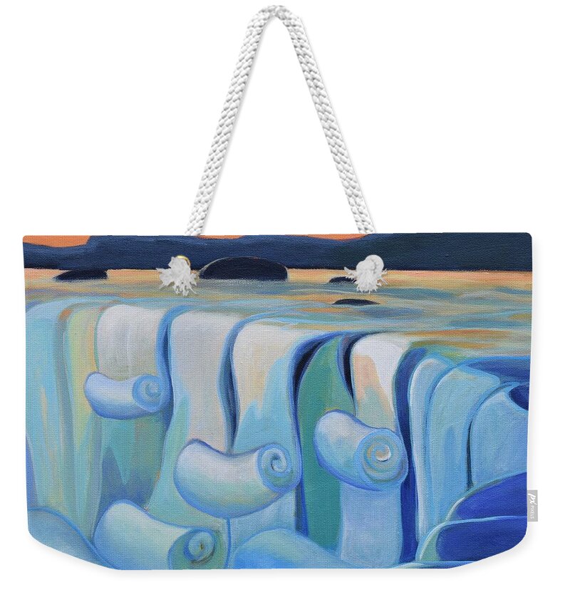Niagara Falls Weekender Tote Bag featuring the painting Niagara Falls by Barbel Smith