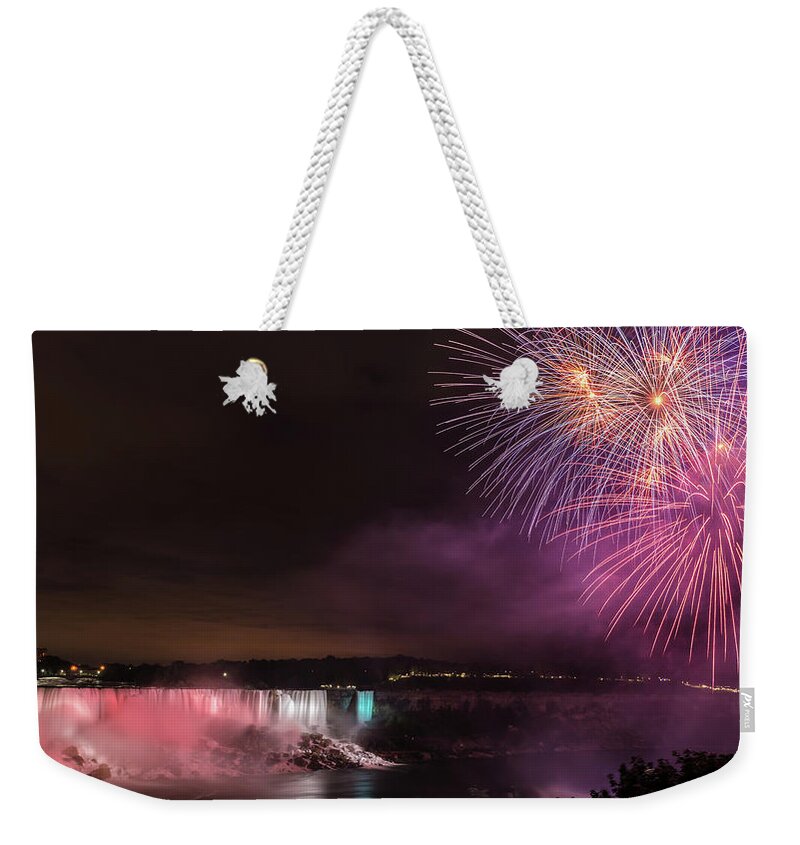 Canada Weekender Tote Bag featuring the photograph Niagara Falls Fourth of July by Brenda Jacobs