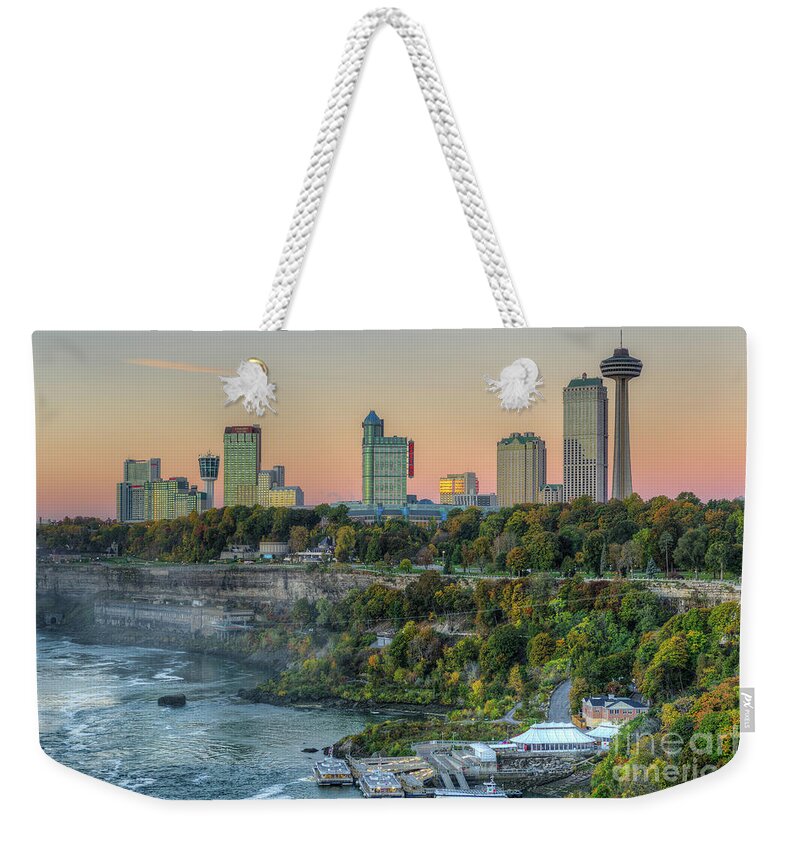 Clarence Holmes Weekender Tote Bag featuring the photograph Niagara Falls Skyline I by Clarence Holmes