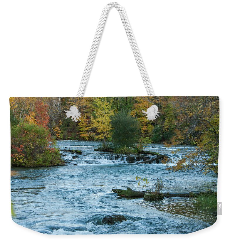 Water Weekender Tote Bag featuring the photograph Niagara river in the fall by Jason Hughes