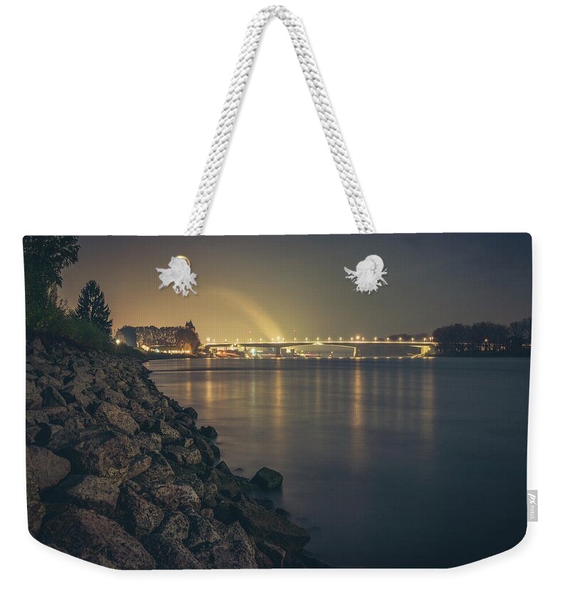 Worms Weekender Tote Bag featuring the photograph Nibelungenbruecke at Night by Marc Braner