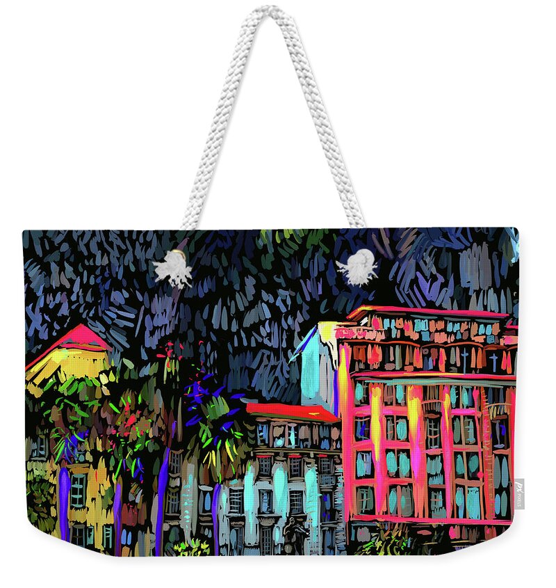 Nice Weekender Tote Bag featuring the painting Nice, France by DC Langer