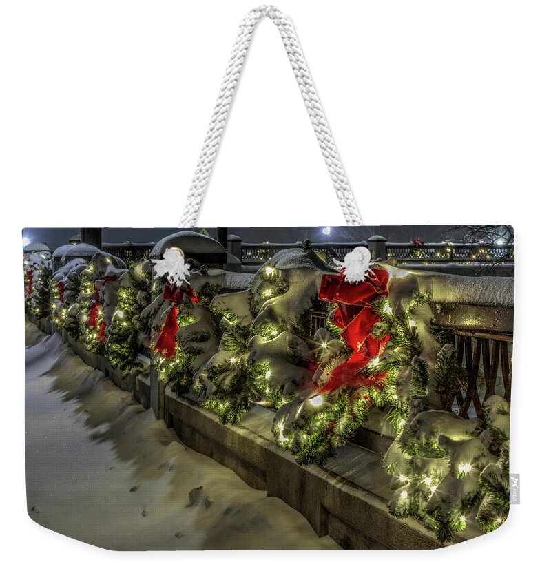 Christmas Weekender Tote Bag featuring the photograph Night Garland by Rod Best