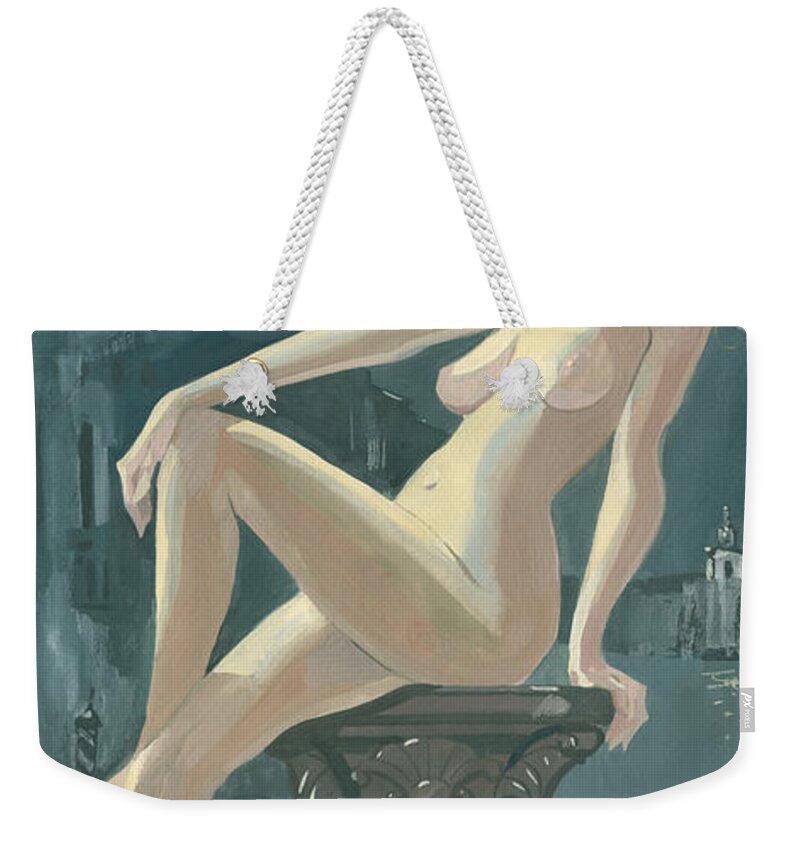 Painting Weekender Tote Bag featuring the painting Night in Venice 1 by Igor Sakurov