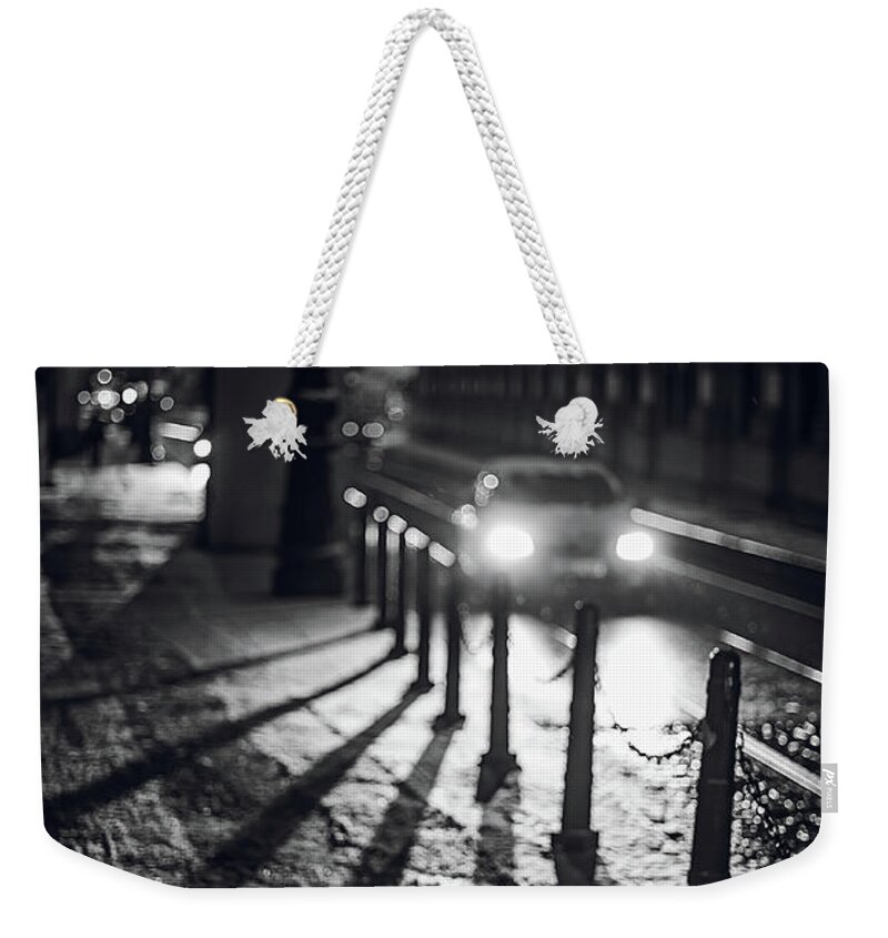 Jenny Rainbow Fine Art Photography Weekender Tote Bag featuring the photograph Night Lights. Prague by Jenny Rainbow
