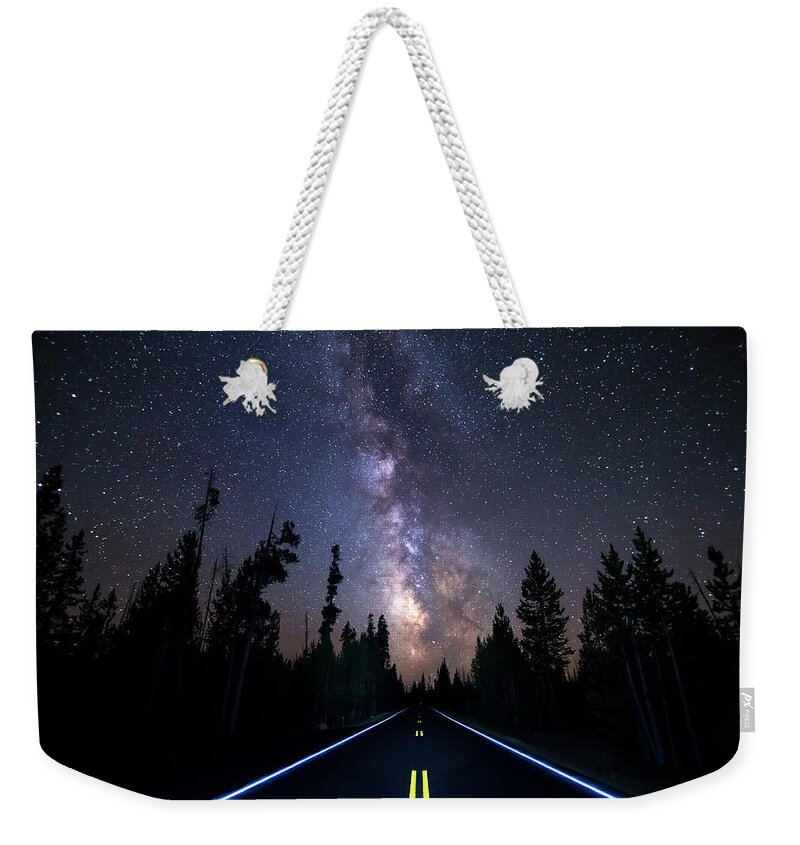 Roads Weekender Tote Bag featuring the photograph Night Moves Into The Milky Way by James BO Insogna