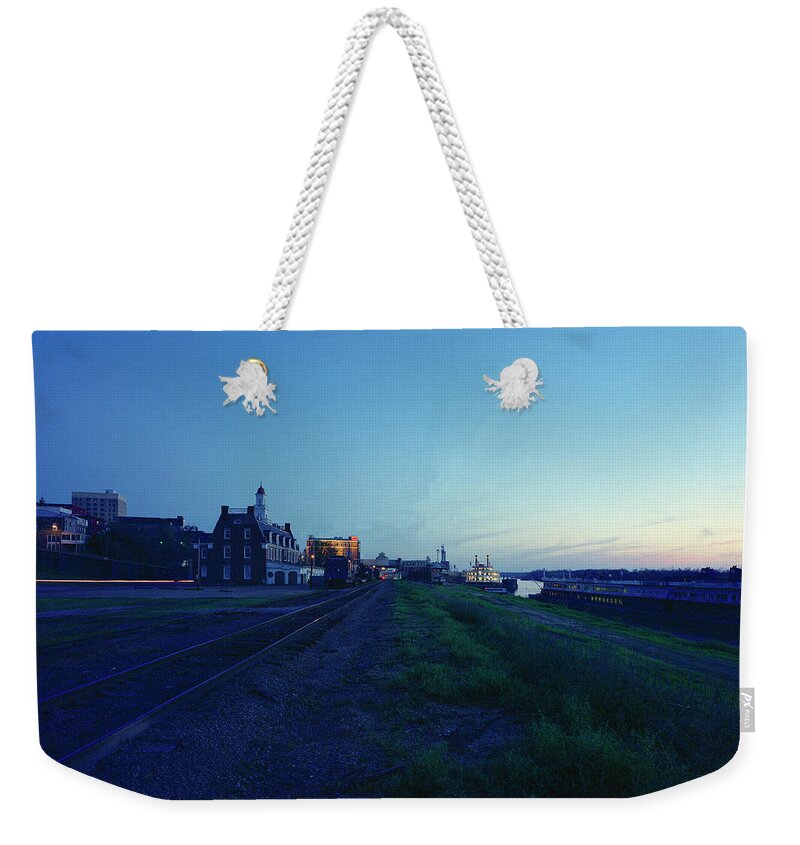 Landscape Weekender Tote Bag featuring the photograph Night Moves on the Mississippi by Jan W Faul