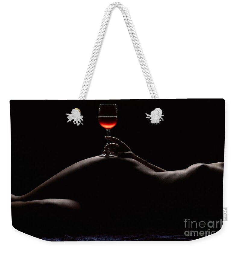 Nude Weekender Tote Bag featuring the photograph Night by David Naman