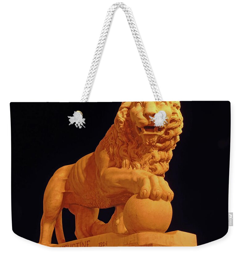 Bridge Of Lions Weekender Tote Bag featuring the photograph Night Of The Lion by D Hackett